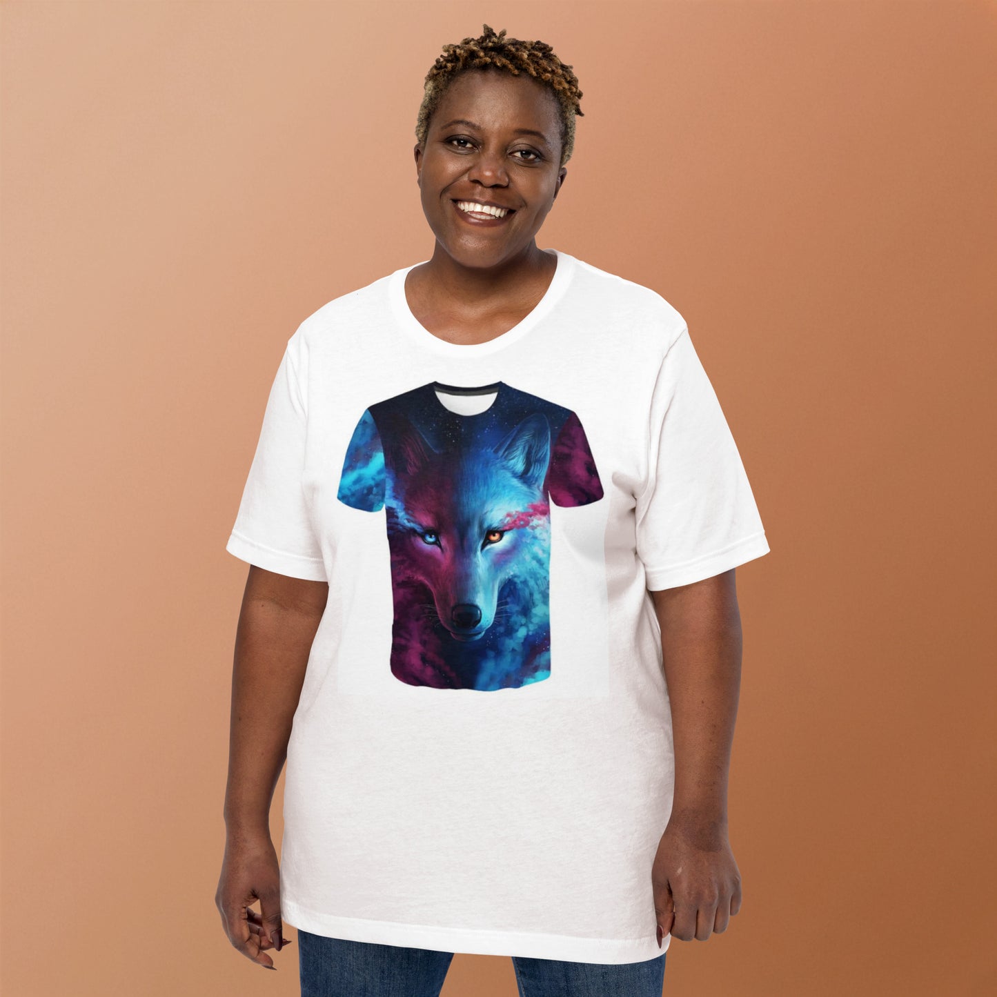 WOLF T-SHIRT GALAXY AUUU SHIRTMULTISEX